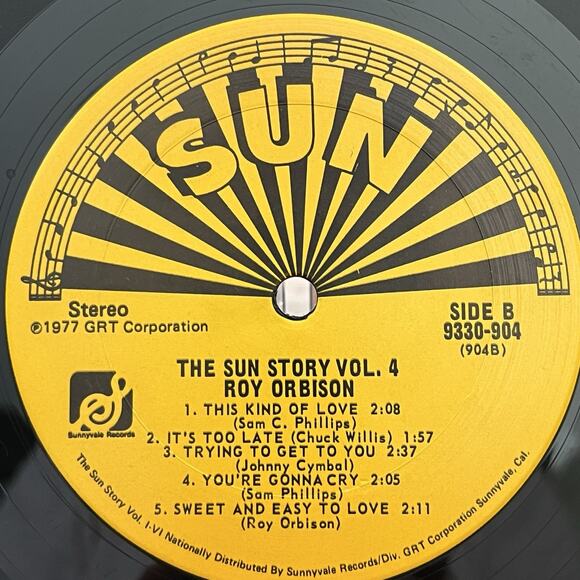 Roy Orbison The Sun Story Vol 4 Vinyl LP 1977 Sun Records 9330-904 - Picture 5 of 8